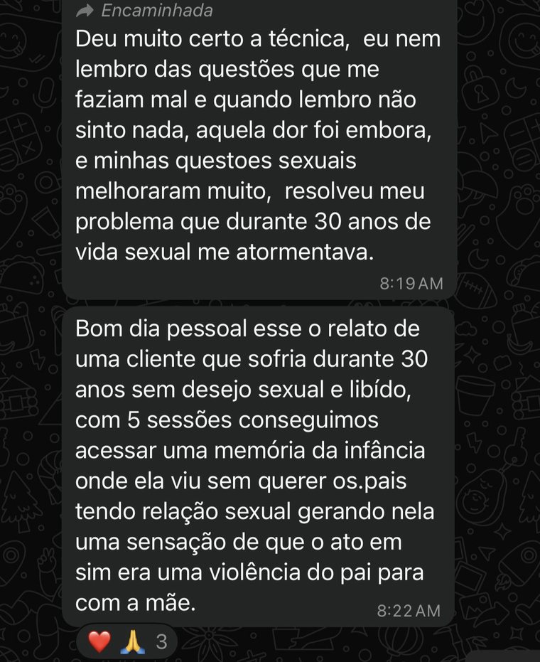 Relato do resultado de uma cliente atendida por uma aluna
